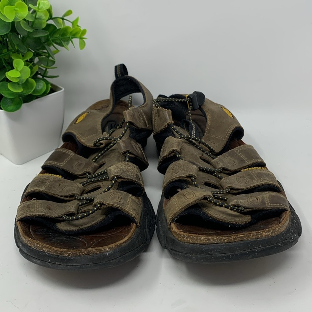 Keen Brown Leather Waterproof Quick Tie Sandals Men’s Size 12 - Picture 2 of 8